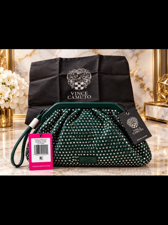 Vince Camuto Handbags - Vince Camuto Baklo Embellished Clutch/cross body in the color "Malachite Suede”